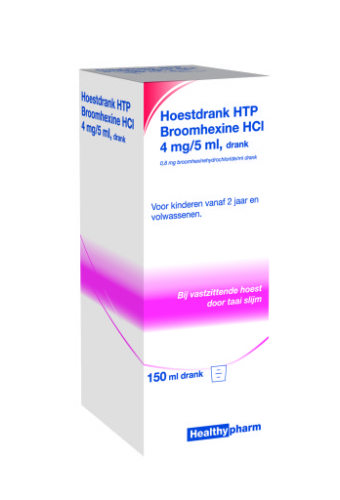 Healthypharm Hoestdrank Vastzittende Hoest Broomhexine HCL 4mg-5ml 150 Ml