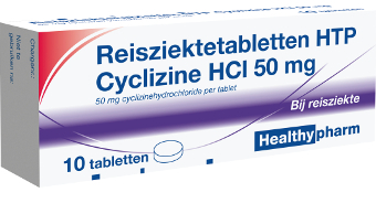 Healthypharm Reisziektetabletten Cyclizine 50 mg 10 tabletten