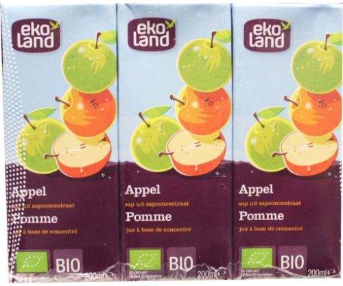 Ekoland Appelsap Tetrapak 600 Ml