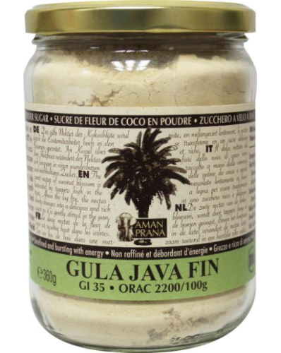360 gram Aman Prana Gula Java Fin Kokosbloesem Poedersuiker Biologisch
