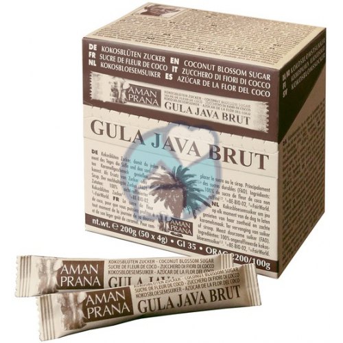 50 x 4 gram Aman Prana Gula Java Brut Sticks Kokosbloesemsuiker Biologisch