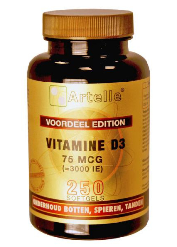 250 softgels Artelle Vitamine D3 75 mcg