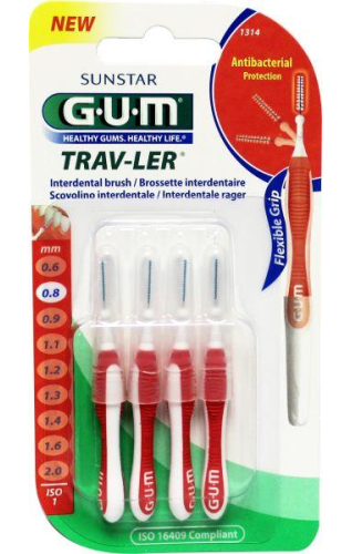 GUM Trav-ler Interdentale Ragers 0.8 mm 4 Stücke