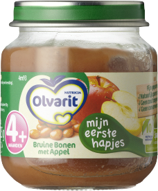 Olvarit Bruine Bonen met Appel 4+M 125 gram