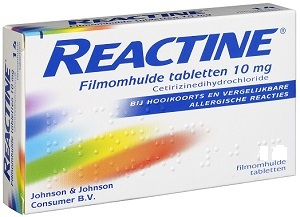 Reactine Filmomhulde Tabletten Cetirizine HCl 10 mg 21 Tabletten