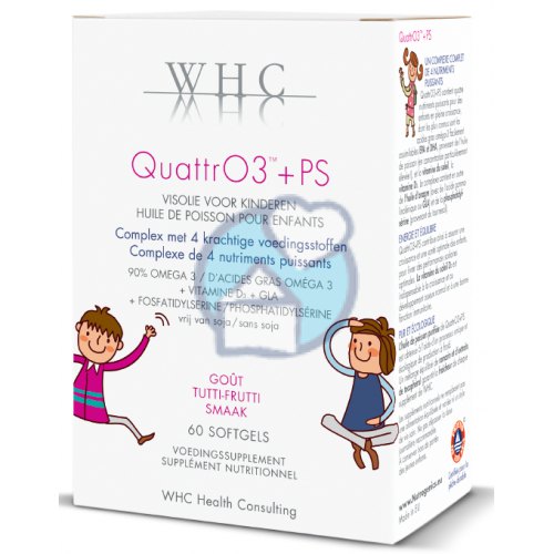 60 softgels WHC QuattrO3+PS Visolie voor Kinderen