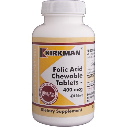 Kirkman Folic Acid Chewable Tablets 400 mcg 400 Tabletten