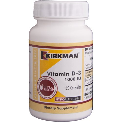 120 capsules Kirkman Vitamin D3 1000 IU