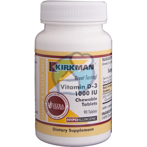 Kirkman Vitamin D3 1000 IU Chewable Tablets 90 Tabletten