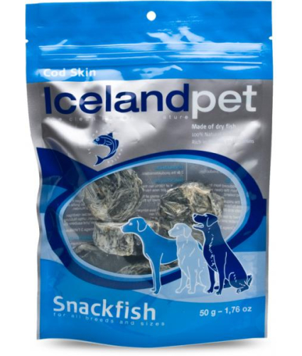 50 gram Icelandpet Snackfish Dried Fish Skin Cod