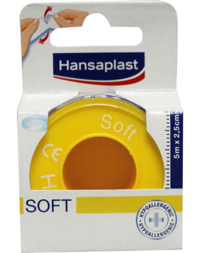 Hansaplast Hecht pleister Soft 5m x 2,5 cm 1 Stuck