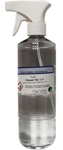 500 ml Orphi Pharma  Chempropack Ethanol 70% (gedenatureerd) 10% (isopropanol) Spray