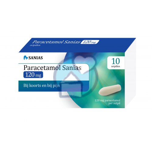 10 zetpillen Sanias Paracetamol Zetpil 120 mg