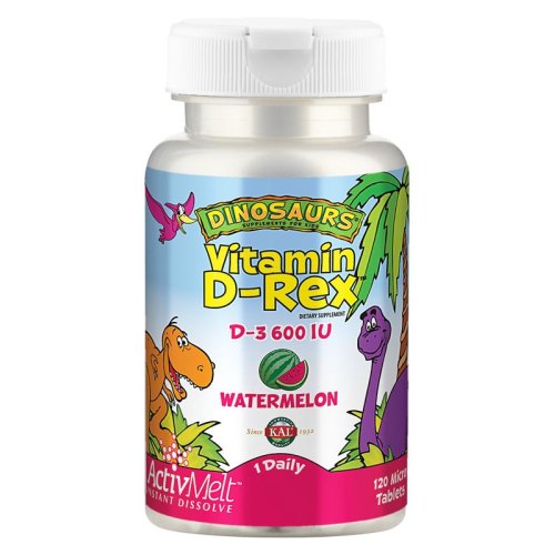 120 smelttabletjes KAL Dinosaurs Vitamin D-Rex 600 IU ActivMelt