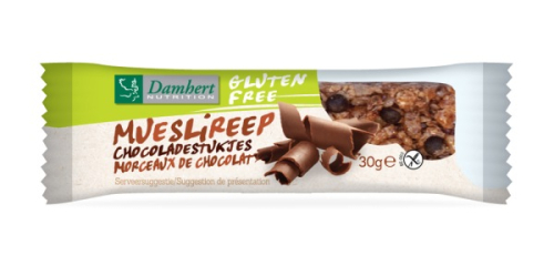 30 Gramm Damhert Glutenvrij Mueslireep Chocoladestukjes