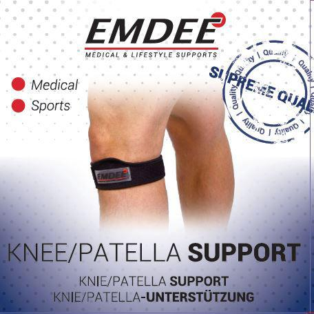 Emdee Knie Patella Supportband Zwart