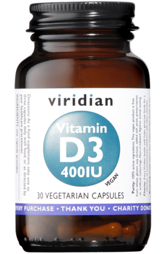 Viridian Vitamin D3 400 IU Vegan 30 Kapseln