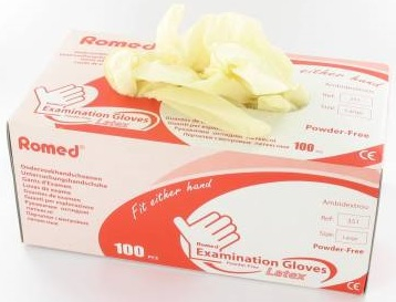 Romed Latex Handschoen Niet Steriel Poedervrij Maat M 100 Stücke