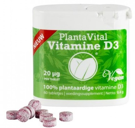 PlantaVital Vitamine D3 100% Plantaardig 60 Tabletten