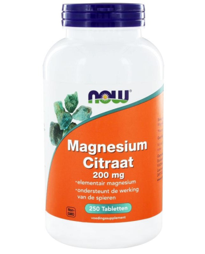 250 Tabletten NOW Magnesium Citraat 200 mg