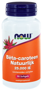 NOW Bèta-caroteen Natuurlijk 25.000 IE 90 Softgels