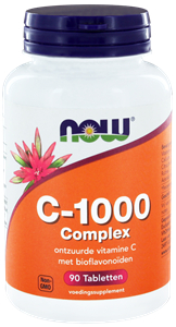 90 Tabletten NOW C-1000 Complex Gebufferde Vitamine C met Bioflavonoïden