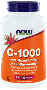 250 Tabletten NOW C-1000 met Rozenbottel en Bioflavonoiden