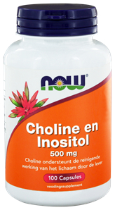 100 Vegicaps NOW Choline en Inositol 500 mg