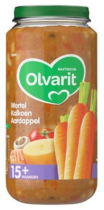 250 Gramm Olvarit Wortel, Kalkoen en Aardappel 15+ Maanden