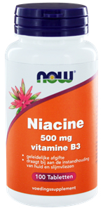 NOW Niacine 500 mg Vitamine B3 Geleidelijke Afgifte 100 tabletten