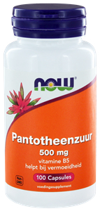 100 Kapseln NOW Pantotheenzuur 500 mg Vitamine B5