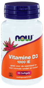 90 Softgels NOW Vitamine D3 1000 IE