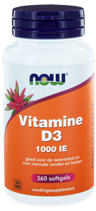 360 Softgels NOW Vitamine D3 1000 IE