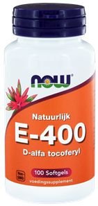 100 Softgels NOW Natuurlijk E-400 D-alfa Tocoferyl