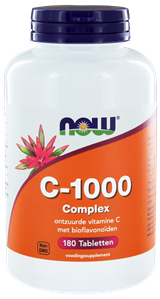 180 Tabletten NOW C-1000 Complex Gebufferde Vitamine C met Bioflavonoïden