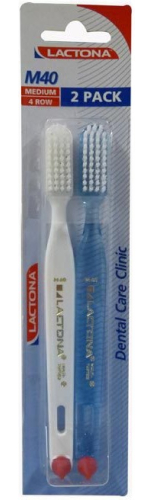 Lactona Tandenborstel M40 Nylon Medium Duopack