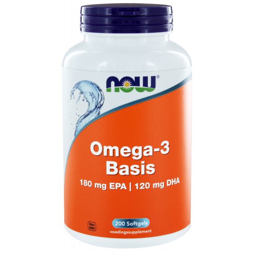 Omega3 Basis 180 mg EPA 120 mg DHA NOW Foods 200 softgels kopen