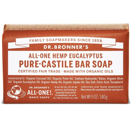 Dr. Bronner's Pure-Castile Bar Soap Hemp Eucalyptus 140 Gramm