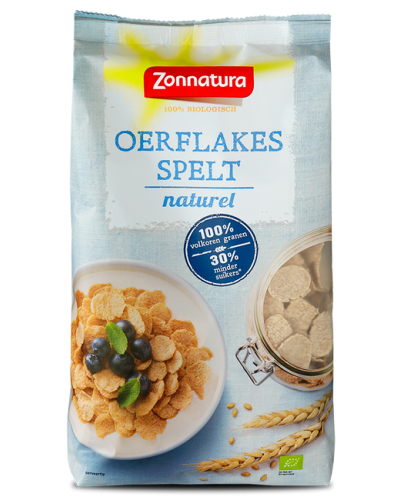 Zonnatura Oerspelt Flakes Naturel Biologisch 300 Gramm
