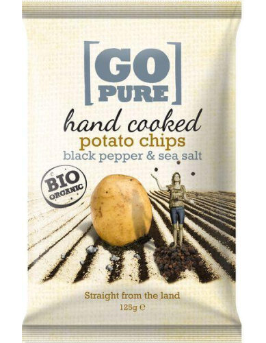 125 gram Go Pure Natural Crunch Potato Chips Black Pepper & Sea Salt