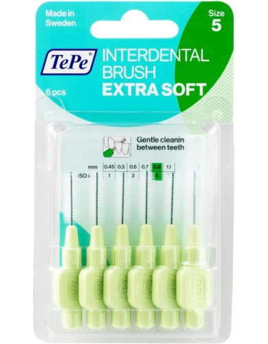 TePe Interdental Brush Extra Soft 0,8 mm Licht Groen Size 5
