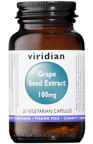 30 capsules Viridian Grape Seed Extract 100 mg