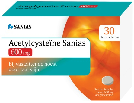 30 effervescent tablets Sanias Acetylcysteine 600 mg
