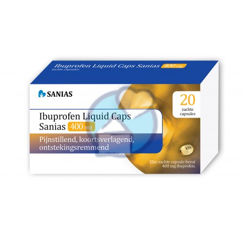 20 capsules Sanias Ibuprofen 400 mg Liquid Caps