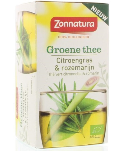 Zonnatura Groene Thee Citroengras & Rozemarijn Biologisch 20 bags