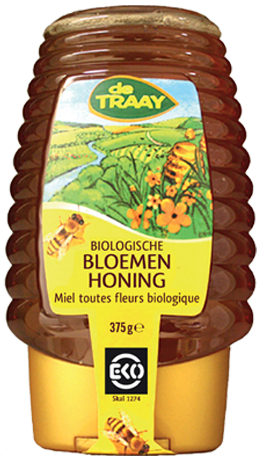 De Traay Bloemenhoning Knijpfles Biologisch 250 Gramm
