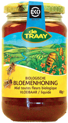 De Traay Bloemenhoning Vloeibaar Biologisch  350 Gramm