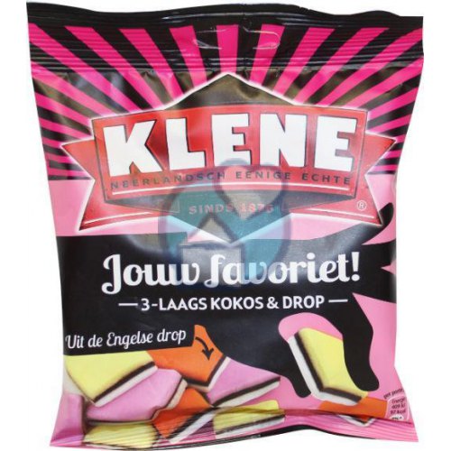 Klene Engelse Drop 3 Laags Kokos & Drop  180 Gramm