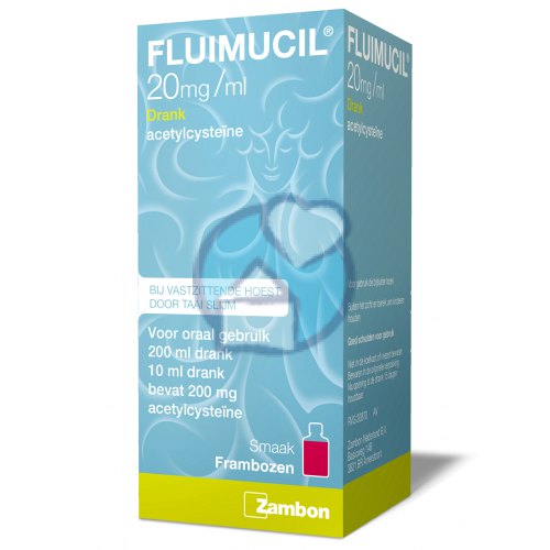 Fluimucil Drank 20 mg-ml Actylcysteine Frambozen 200 Ml