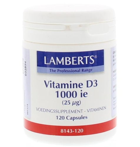 120 capsules Lamberts Vitamine D3 1000IE 25 mcg
